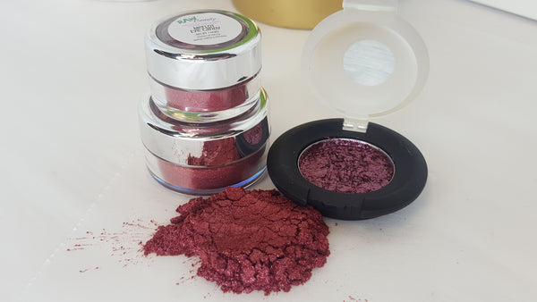 red shimmer eye shadow pigmented blush affordable cosmetics