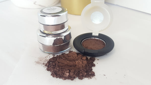 chocolate brown eye pigment mica eye shadow raw beauty minerals
